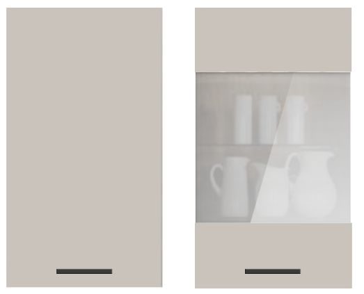 TAFLA flat slab door and glass door in cashmere